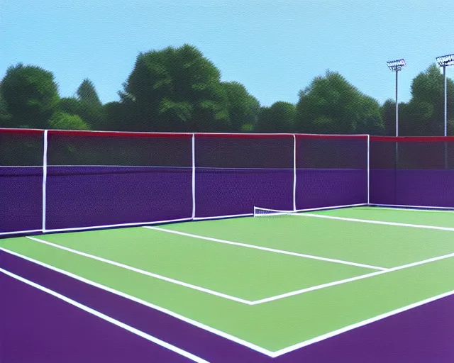 Prompt: tennis court, ray lewis, ray lewis playing tennis with high school girls, high school girls, oil on canvas, octane render,