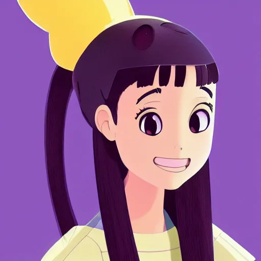 Image similar to portrait of ariana grande by Pixar and Studio Ghibli and greg rutkowksi