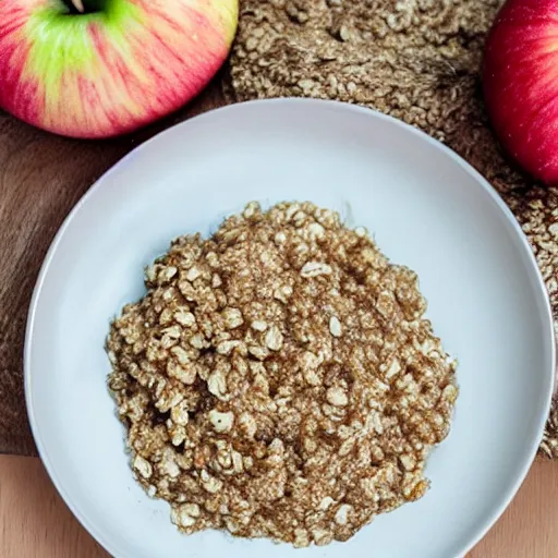 Image similar to apple made out of oatmeal