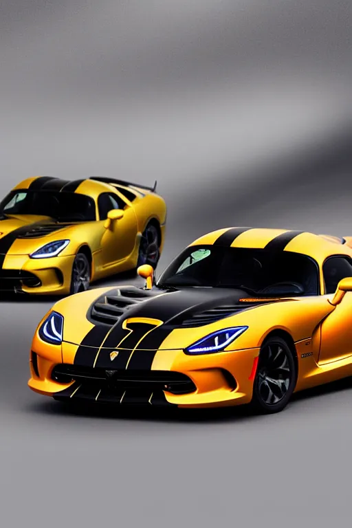 Image similar to Dodge Viper GTS crossed with a Lamborghini Aventador, studio lighting, high resolution, award winning.