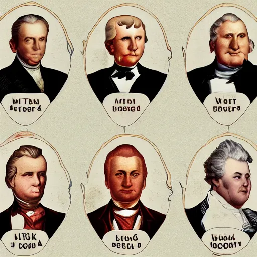Prompt: all of the united states presidents floating on turds in a toilet