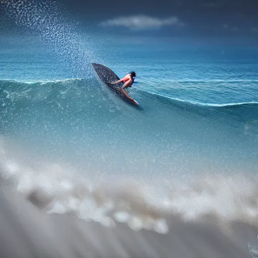 Prompt: Hawaiian teenager surfing waves, realistic, photo studio, HDR, 8k, trending on artstation