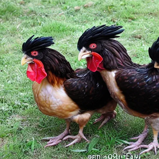 Prompt: cerberus as a chicken