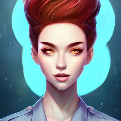 Image similar to a portrait of a beautiful cop, art by lois van baarle and loish and ross tran and rossdraws and sam yang and samdoesarts and artgerm and saruei, digital art, highly detailed, intricate, sharp focus, Trending on Artstation HQ, deviantart, unreal engine 5, 4K UHD image