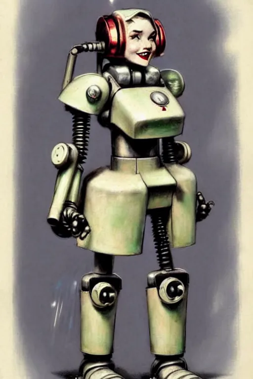 Image similar to ( ( ( ( ( warhammer 4 0 k, 1 9 5 0 s retro future robot android maid. muted colors. ) ) ) ) ) by jean - baptiste monge!!!!!!!!!!!!!!!!!!!!!!!!!!!!!!