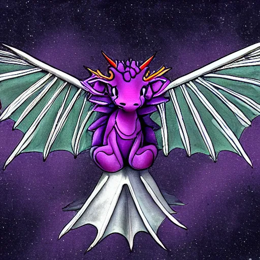 Prompt: a purple dragon on the top of an aeroplane