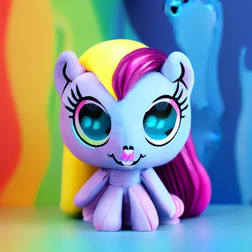 Image similar to a c'thulhu doll in my little pony style, product shot