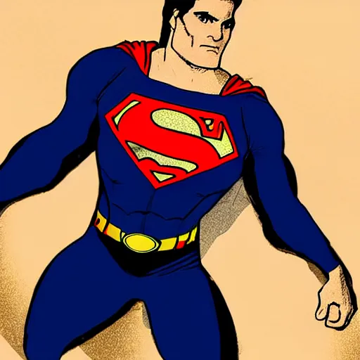 Prompt: Joaquin Phoenix as Superman, movie concept art