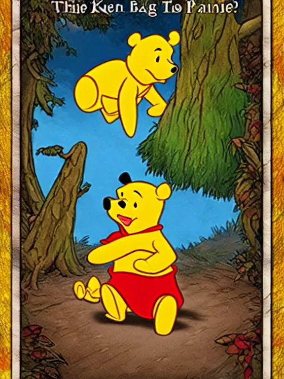 Prompt: Winnie the Pooh as a Magic the gathering card