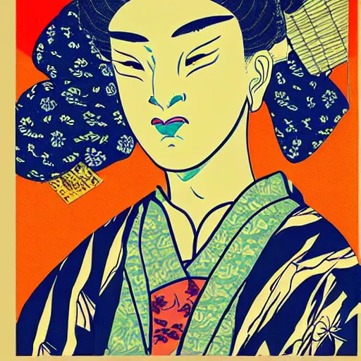 Prompt: post impressionism meets pop art meets ukiyo - e