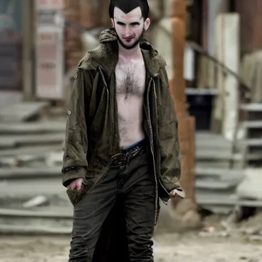 Prompt: Tom Sturridge as sandman from dc comics, 8k, ps5