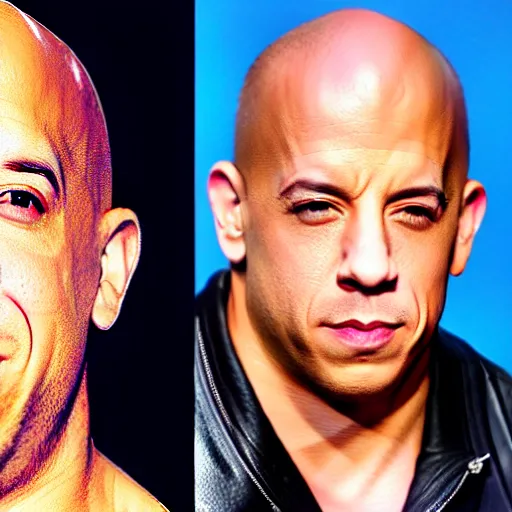Image similar to vin diesel is a kpop singer, kda, blackpink