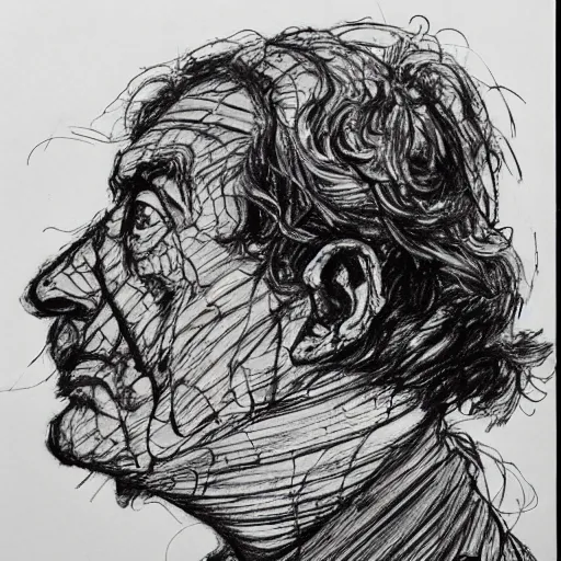 Image similar to a realistic yet scraggly portrait sketch of the side profile of a stern and sophisticated muriel bagge, trending on artstation, intricate details, in the style of frank auerbach, in the style of sergio aragones, in the style of martin ansin, in the style of david aja, in the style of mattias adolfsson