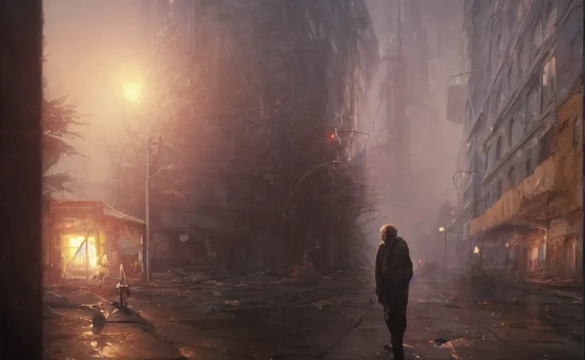 Image similar to highly detailed portrait of joe biden as a homeless, conversing with nicolas cage, stephen bliss, unreal engine, fantasy art by greg rutkowski, loish, rhads, ferdinand knab, makoto shinkai and lois van baarle, ilya kuvshinov, rossdraws, tom bagshaw, global illumination, radiant light, detailed and intricate environment