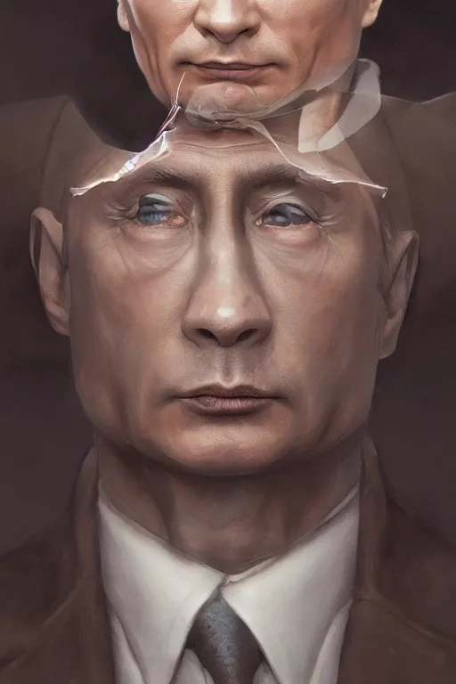 Prompt: a portrait of a vladimir putin illustrated by miyazaki by karol bak, james jean, tom bagshaw, rococo, sharp focus, trending on artstation, cinematic lighting, hyper realism, octane render, 8 k, hyper detailed, vivid, ultra detailed, highly detailed