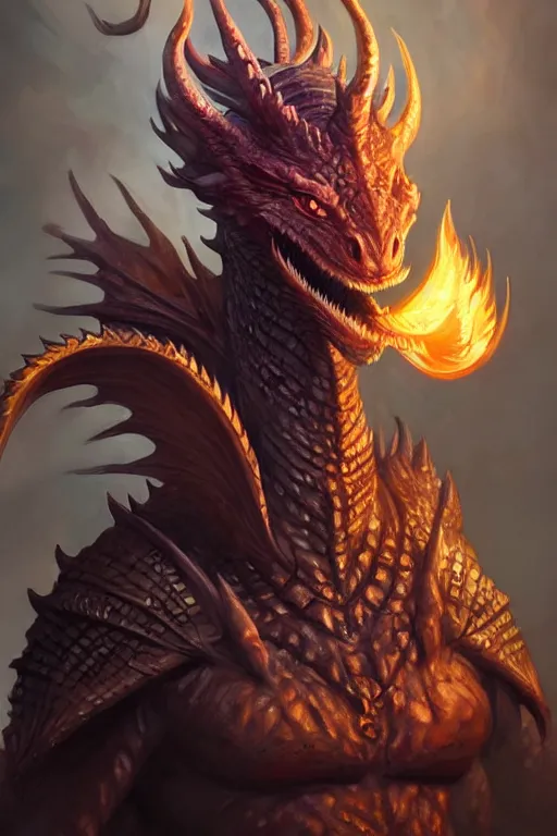 Image similar to epic dragon warlock character design, highly detailed, d & d, fantasy, highly detailed, digital painting, trending on artstation, concept art, sharp focus, illustration, global illumination, ray tracing, realistic shaded, art by artgerm and greg rutkowski and fuji choko and viktoria gavrilenko and hoang lap