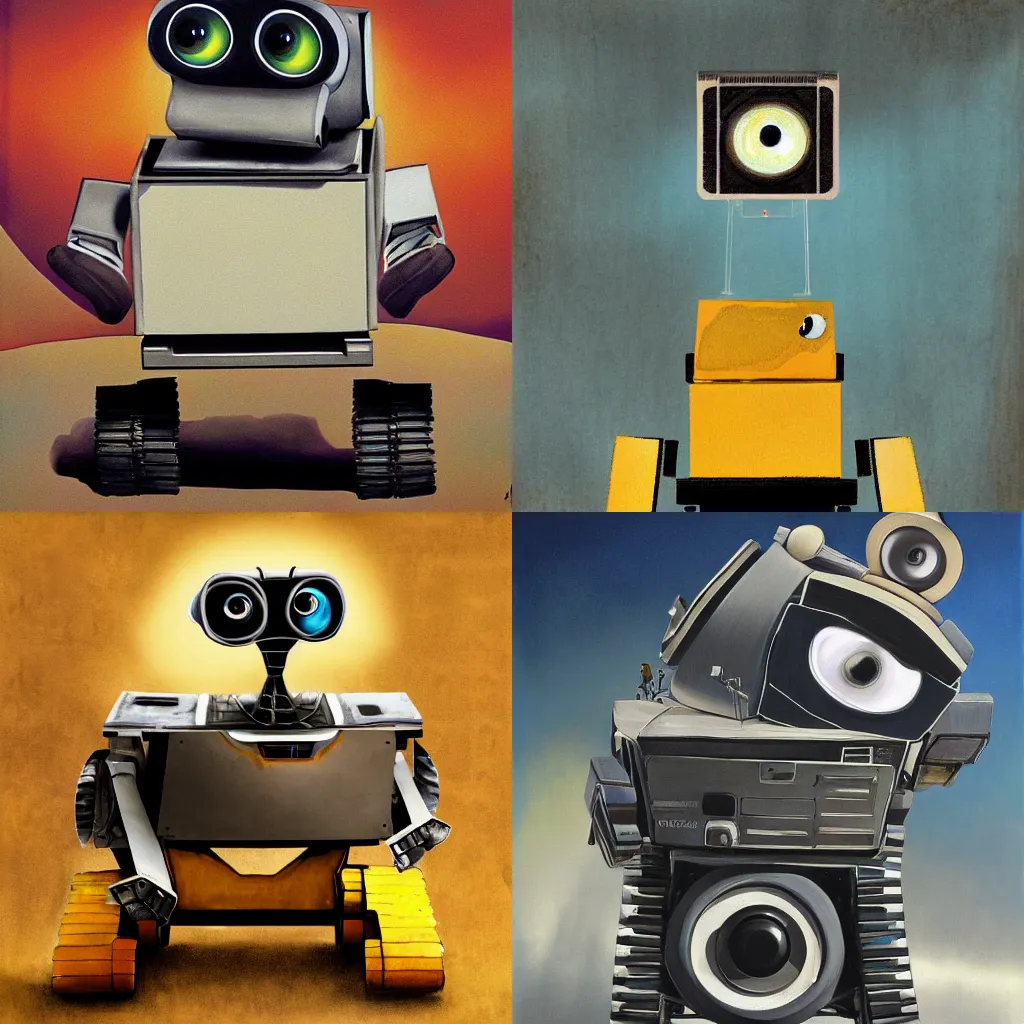 Prompt: Wall-E painted by Dali, 4k artwork