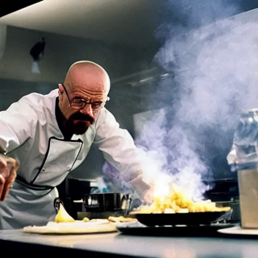 Image similar to walter white cooking