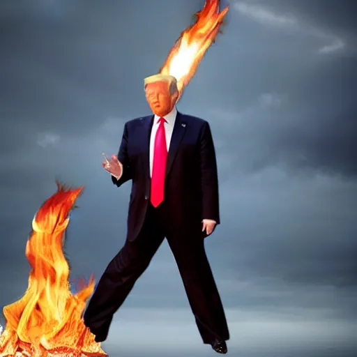 Image similar to donald trump casting fireballs,