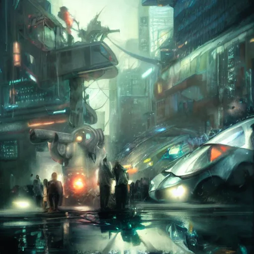 Image similar to neo luddites complaining about new technology by raymond swanland, highly detailed, bright tones