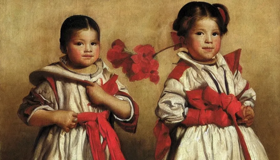 Prompt: painting by diego velasquez, girl