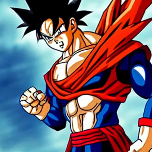 Image similar to Goku as Capitan America