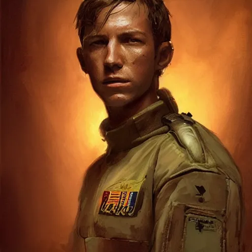 Image similar to portrait of a man by greg rutkowski, tye sheridan as a colonial marine, from aliens franchise, he is about 2 0 years old, military composure, wearing tactical gear of the colonial marines, highly detailed portrait, digital painting, artstation, concept art, smooth, sharp foccus ilustration, artstation hq