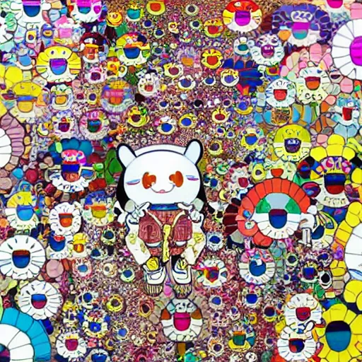 Prompt: things hidden inside my head by takashi murakami, superflat, pop culture, colorful, intricate, hyper detailed