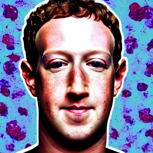 Prompt: a portrait of of mark zuckerberg constructed from facebook profile photos, collage, drop shadow, organic, layered composition, layers, texture, mcu, petals, highly textured, layered, sculpted, dynamic,