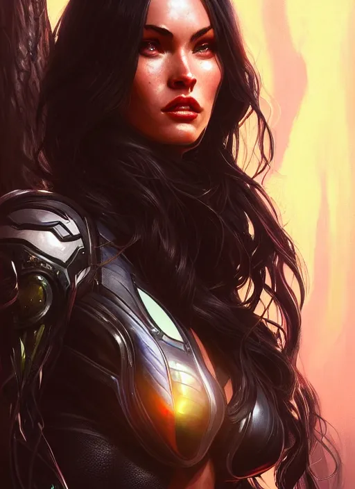 Prompt: portrait of apex legends, venom megan fox, intricate, elegant, glowing lights, highly detailed, digital painting, artstation, glamor pose, concept art, smooth, sharp focus, illustration, art by artgerm and greg rutkowski, artey freytag