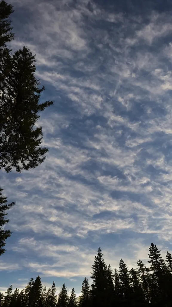 Prompt: beautiful sky with tons of aligned trees, epic stock photo