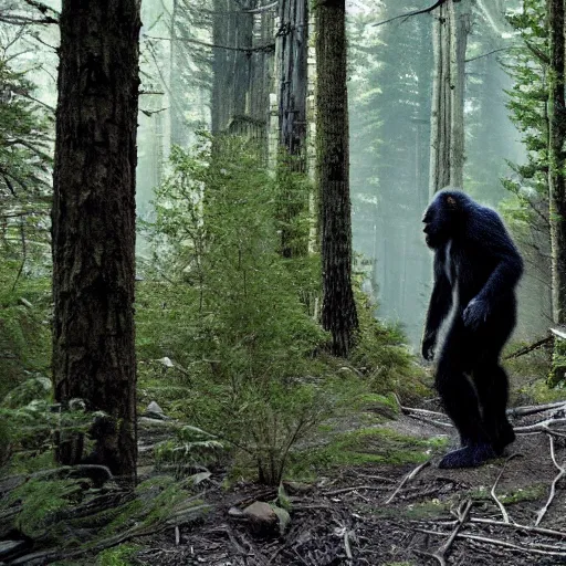 Image similar to National Geographic photo of Sasquatch in the forest