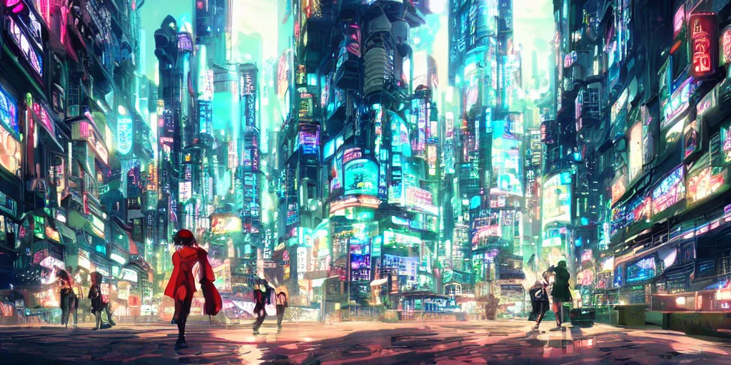 Image similar to Beautiful anime cyberpunk city