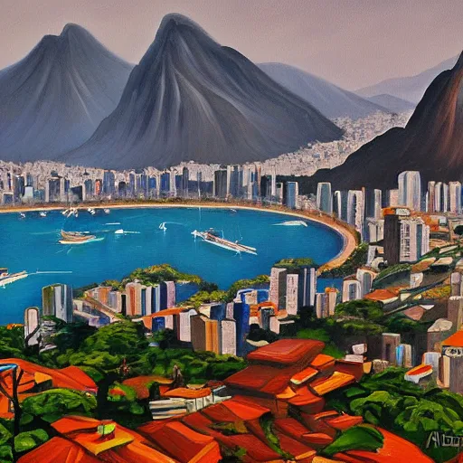 Prompt: rio de janeiro painted by alexei lantsev