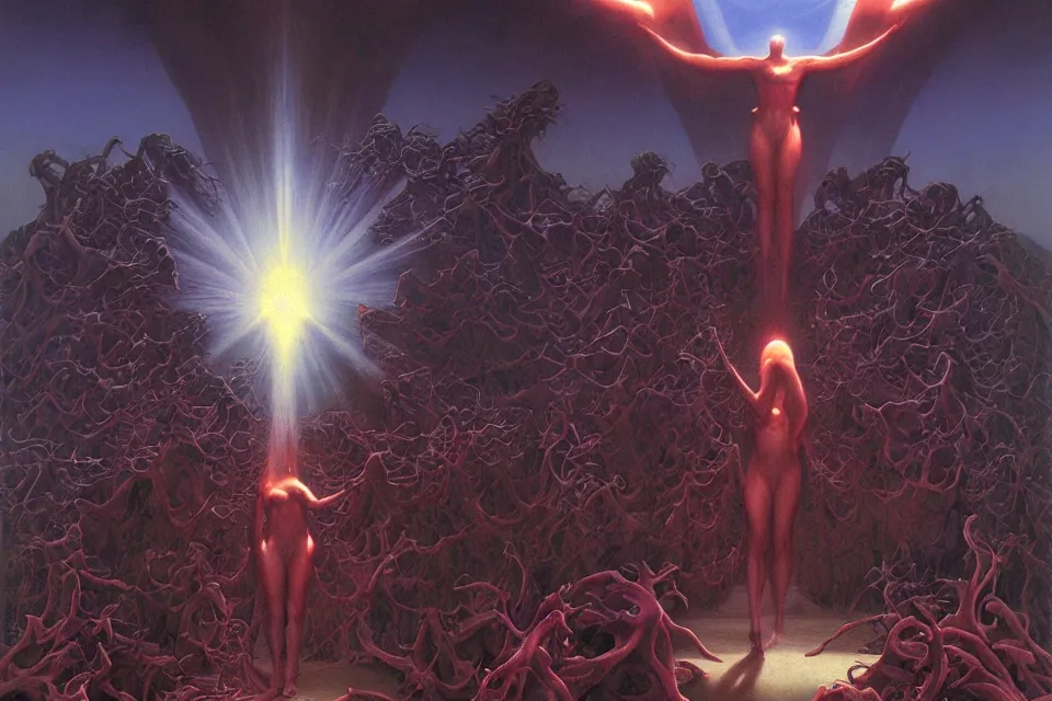 Image similar to divine light, wayne barlowe.