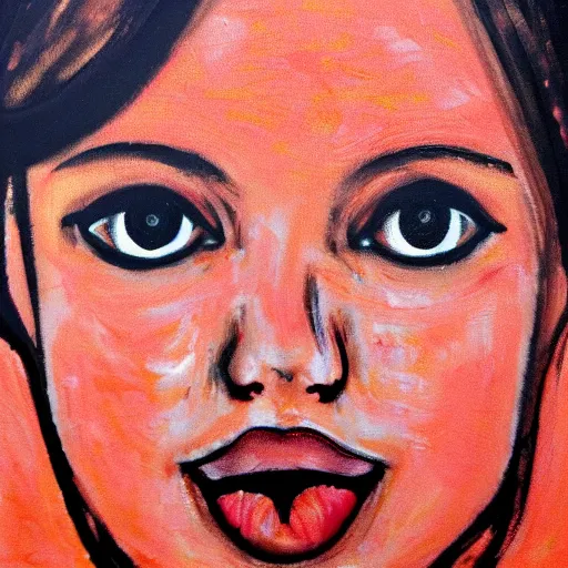 Image similar to angelina lolie face on an ( orange )