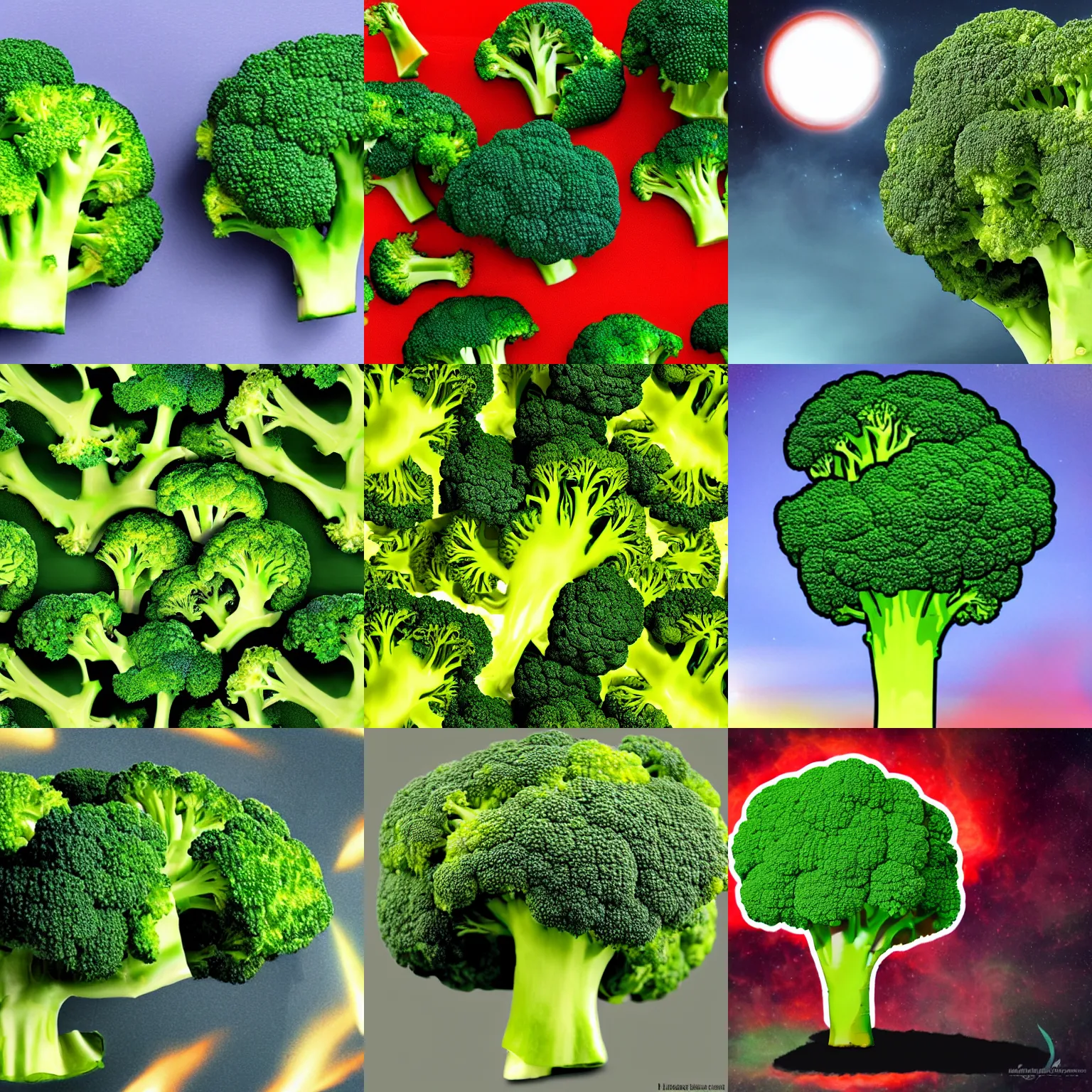 Prompt: broccoli but as a nuclear explosion