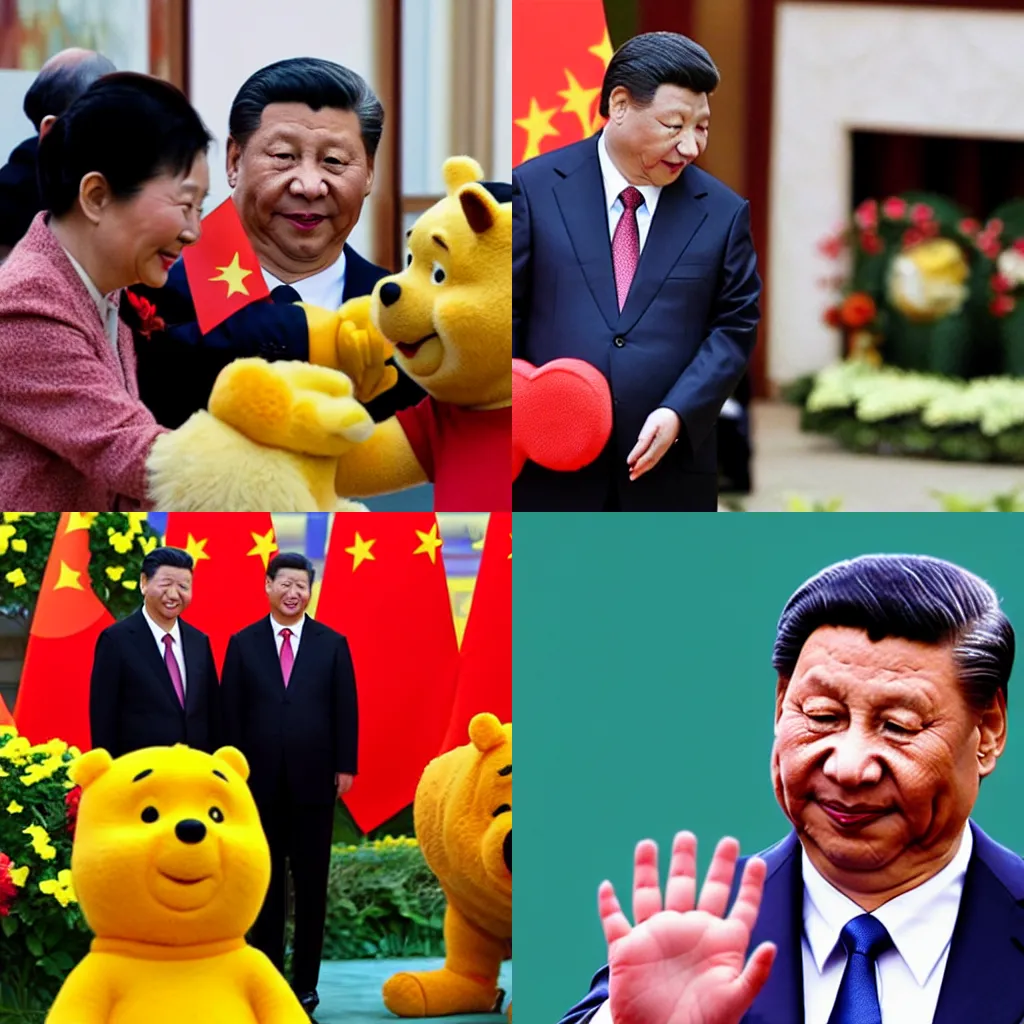 Prompt: Xi Jinping with the body of winnie the pooh