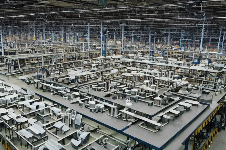 Image similar to a factory in the shape of a giant table