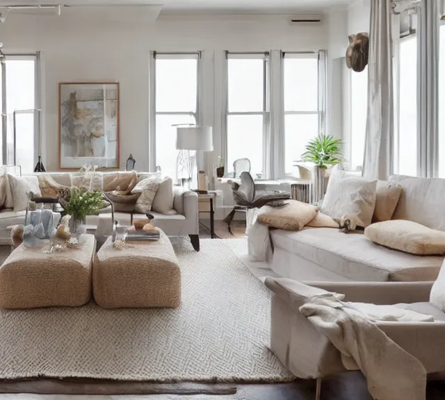 Image similar to apartment designed by nate berkus, muted neutral colors