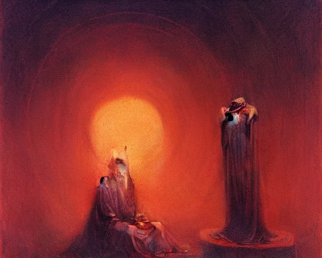 Prompt: by francis bacon, beksinski, mystical redscale photography evocative. nyarlathotep