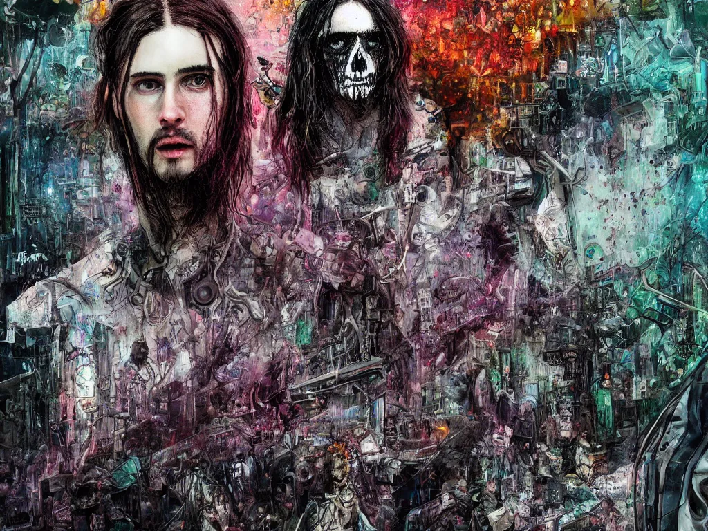 Prompt: a detailed digital art of teamsesh in the style of hypergalactic biopunk and stephen gammell, vivid color scheme, colorful, crisp, ornate, 8 k, artstation, artstationhd, artstationhq, post processed, cinematic, compositing, rack focus, wide shot,
