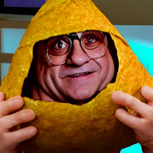 Image similar to danny devito as a dorrito