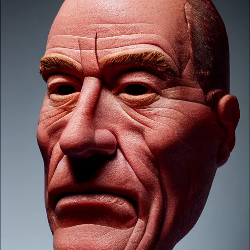 Image similar to bryan cranston face sculped out of a cranberry, cranberry statue, natural light, sharp, detailed face, magazine, press, photo, steve mccurry, david lazar, canon, nikon, focus