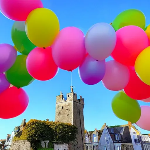 Image similar to photo of bretagne with giant birthday balloons