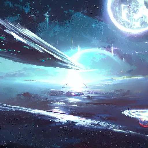 Image similar to a concept art from starfield