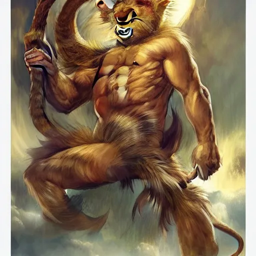 Prompt: Sun Wukong, massive, muscular monkey-like creature with golden fur carrying a large staff, a long tail and a Mohawk-like crest of hair on his head. His eyes are glowing red and he has sharp teeth. ,symmetrical, D&D character art, portrait, digital painting, Peter Mohrbacher, Alphonse Mucha, Brian Froud, Yoshitaka Amano, Kim Keever, Victo Ngai, James Jean