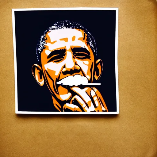 Image similar to barack obama smoking burger. film strip. 9 frames.