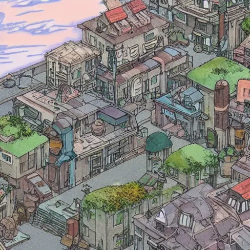 Image similar to studio ghibli buff racoon detailed dystopian city