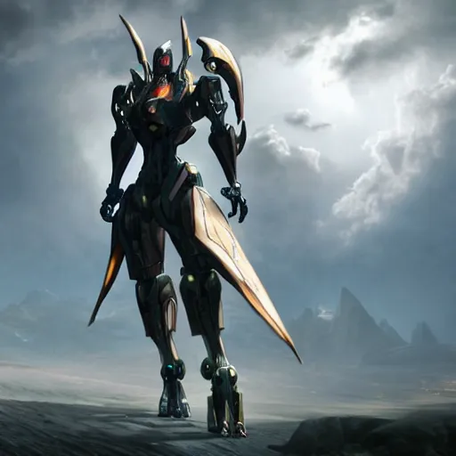 Image similar to epic cinematic shot of a hot anthropomorphic robot mecha female dragon the size of a goddess, taller than the planet, clouds at her ankles, walking on the planet, detailed warframe fanart